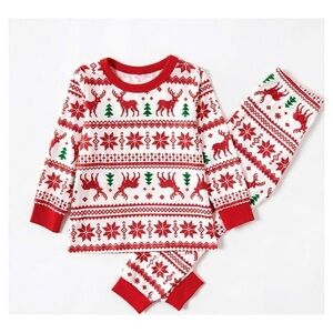 Holiday Pajama Set sz M family  matching Red and White Reindeer